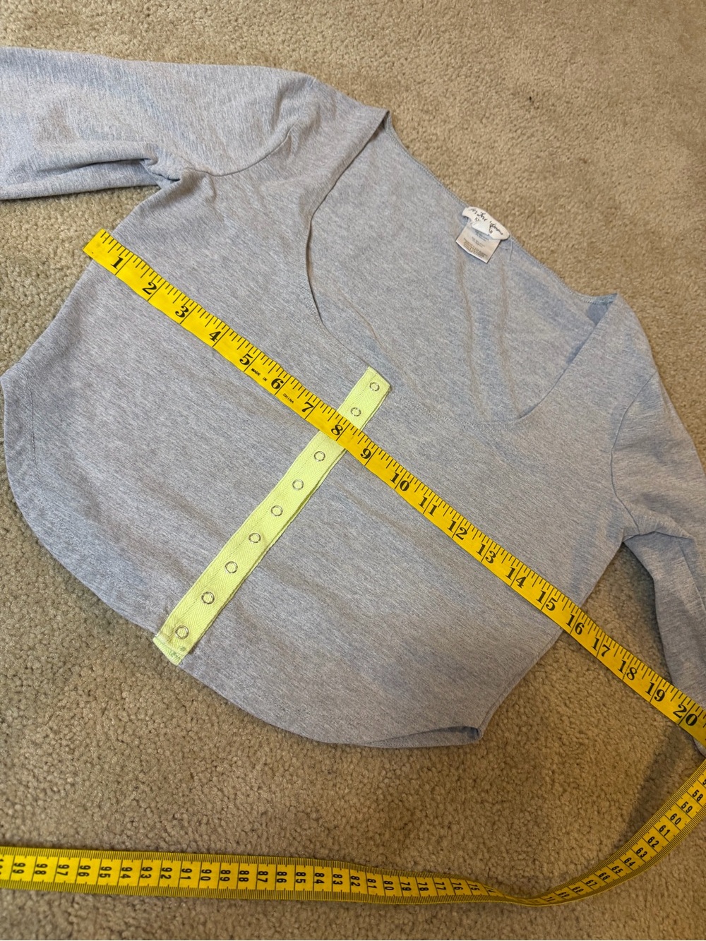 For Love & Lemons Gray Neon Snap Button Crop Top S - Picture 11 of 11